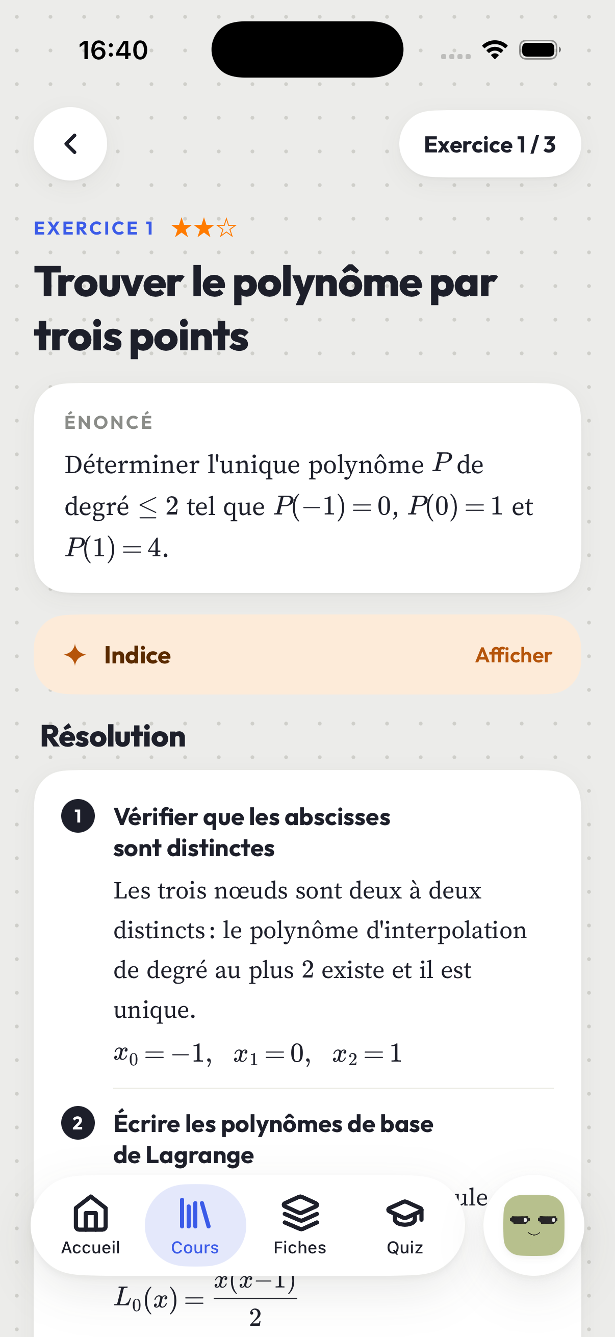 Une correction pas à pas dans Manu